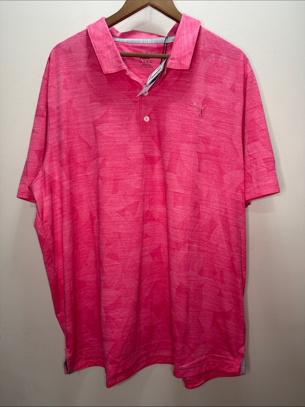 Brandnew Puma Men's Bright Pink Short-Sleeve Polo SizeXXL 32.5x29.5